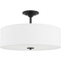 Progress Lighting Inspire Collection Graphite Three-Light 18" Semi-Flush Mount P350167-143